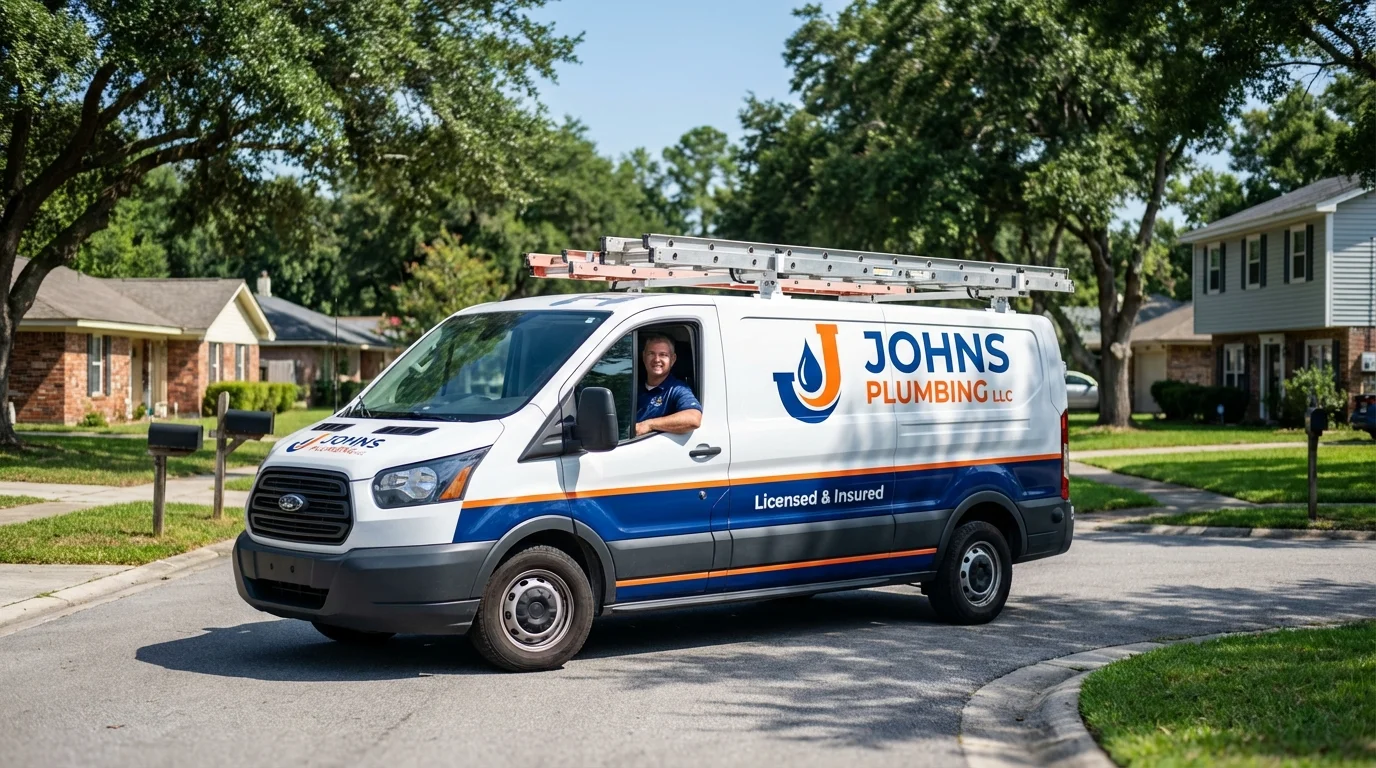 Johns Plumbing LLC service van in Zebulon, GA